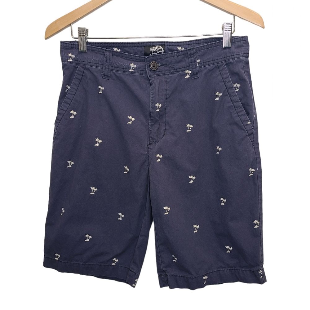 Division 55 Mens Navy Palm Tree Printed Shorts Sz 30